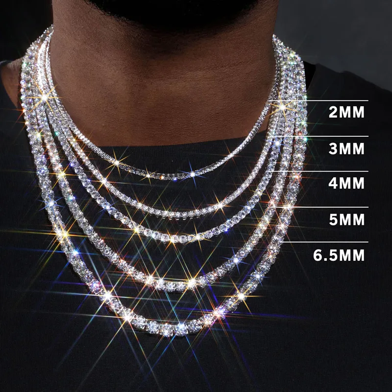 Wholesale Hip Hop Jewelry 3/4/5MM Iced Out Tennis Chain Necklace