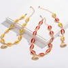 Shell drops of oil color beach ornaments creative geometric conch necklace