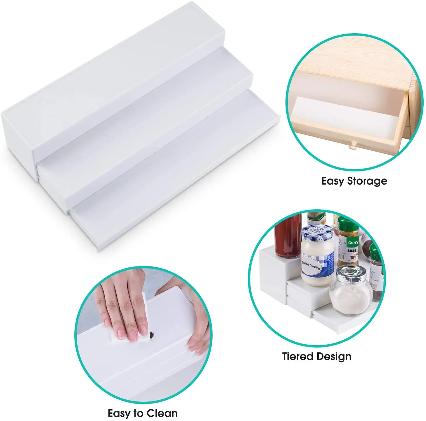 Expandable Spice Rack 3tier Step Shelf Spices Organizer