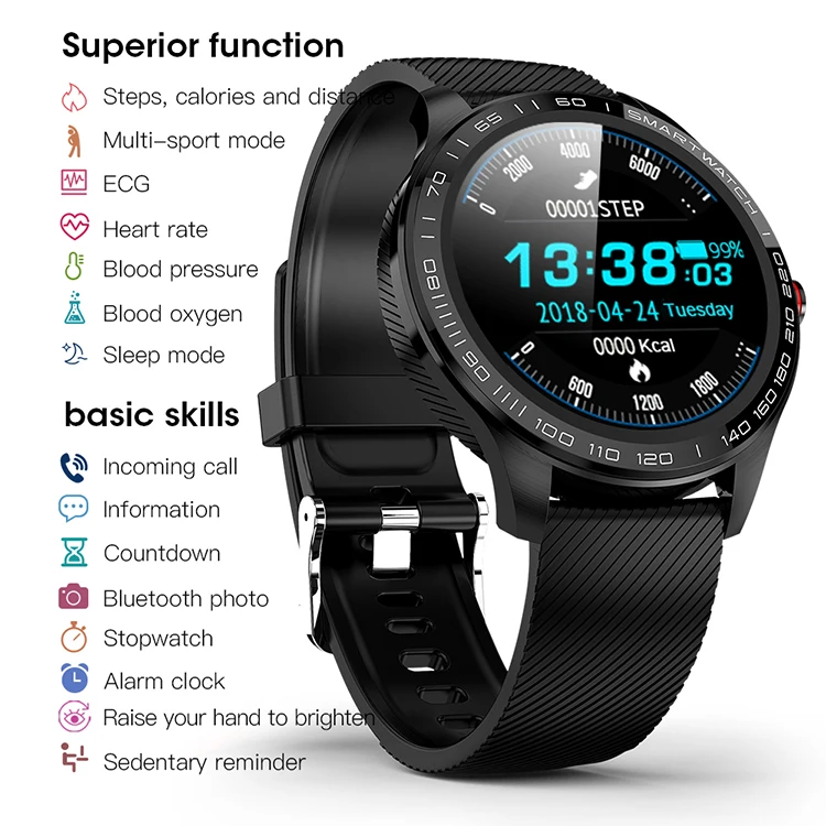 Factory Direct Sports Smart Watch T3 Dual Time Zone Watch Heart Rate