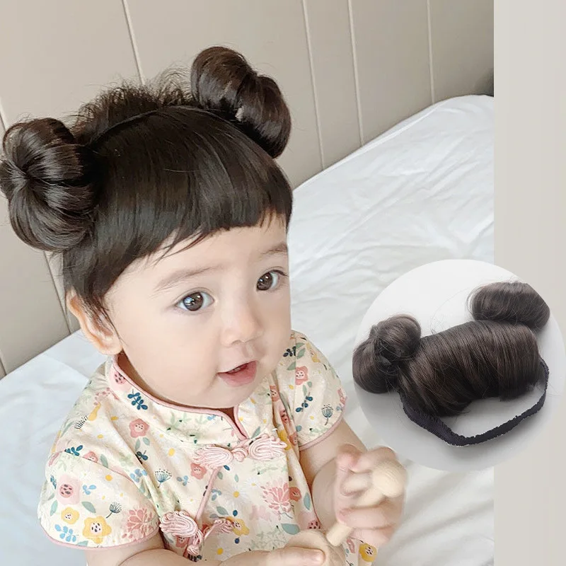 Baby Fashion Cute Baby Girl Hair Wig Hat Cap Hairpiece Newborn Children