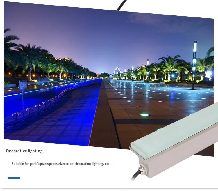 product diy rgb led light floor tiles 1 meter white warm rectangular linear strip lamp waterproof 24v led dance stage landscape ip67-2