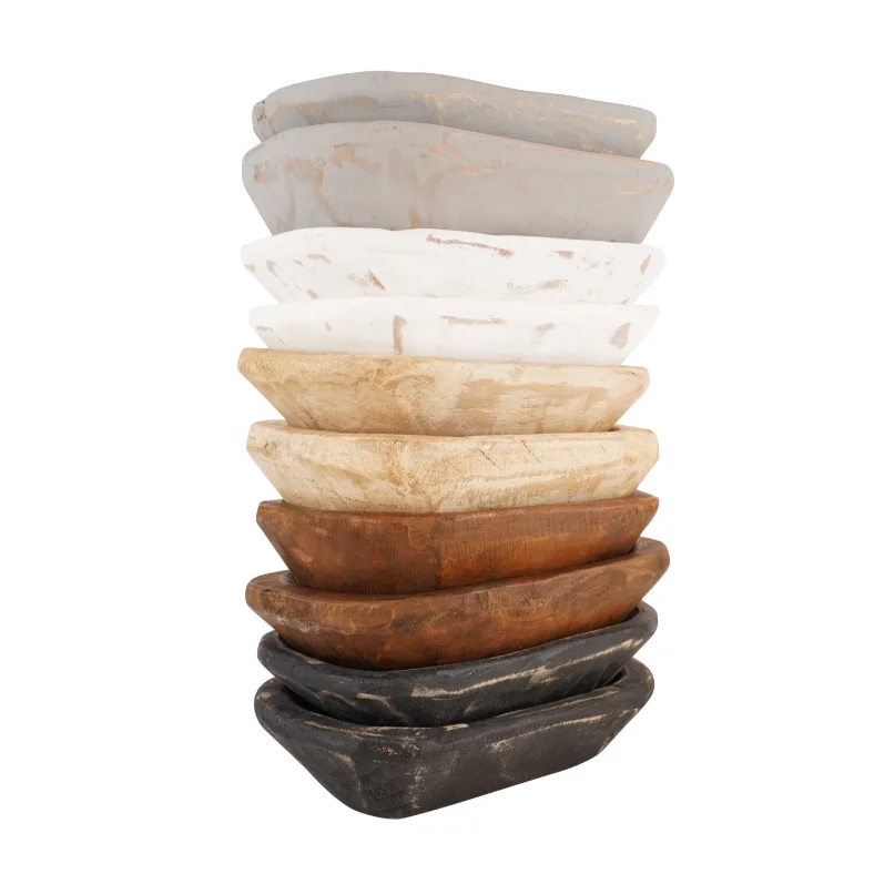 Factory Supplier Rustic Wooden Dough Bowls For Candle Making Acacia