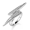 KENTURAY trendy 925 silver ring setting flash shape white silver finger ring in stock