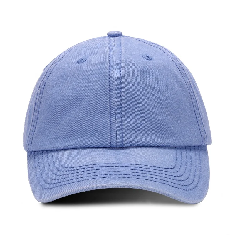 

2020 fashion small MOQ ready to ship summer season vintage unstructured baseball caps dad hats, Light blue