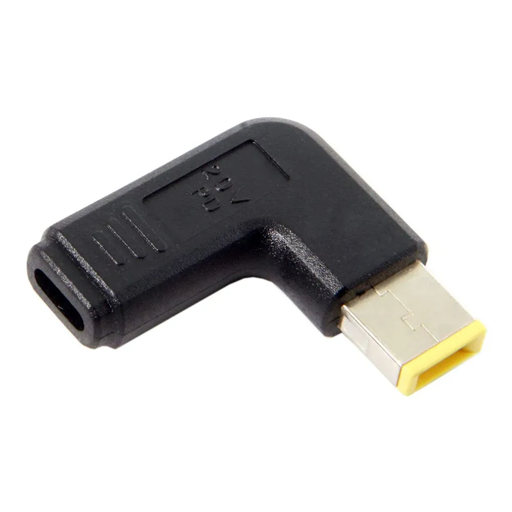 USB Type C Female to Square Male Plug Dc Power Adapter Converter Laptop Charger Connector for Lenovo T450 T450s T460 T470 T470s 