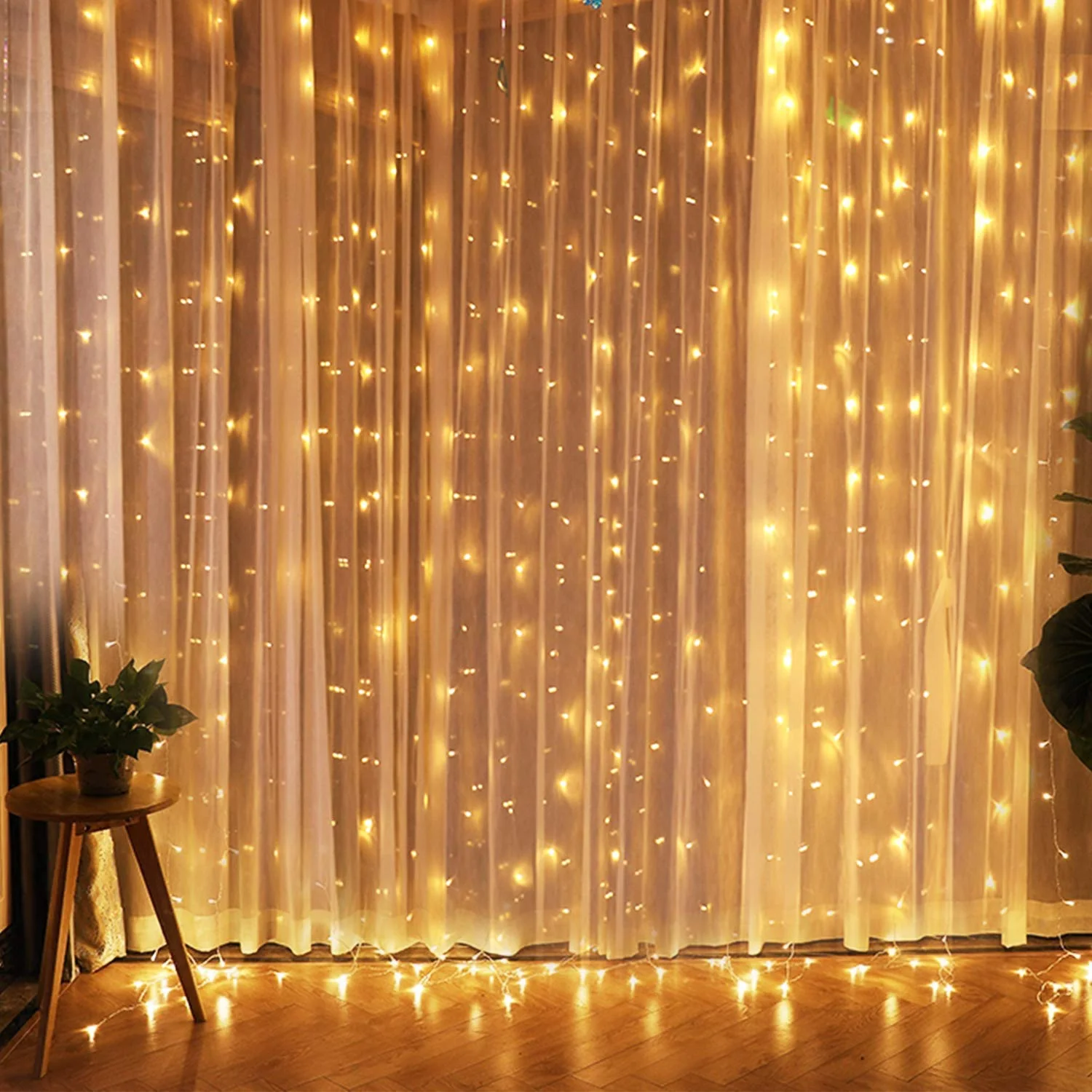 Kanlong amazon  2*3m remote Control window waterfall 300 led twinkle star outdoor christmas string Curtain light