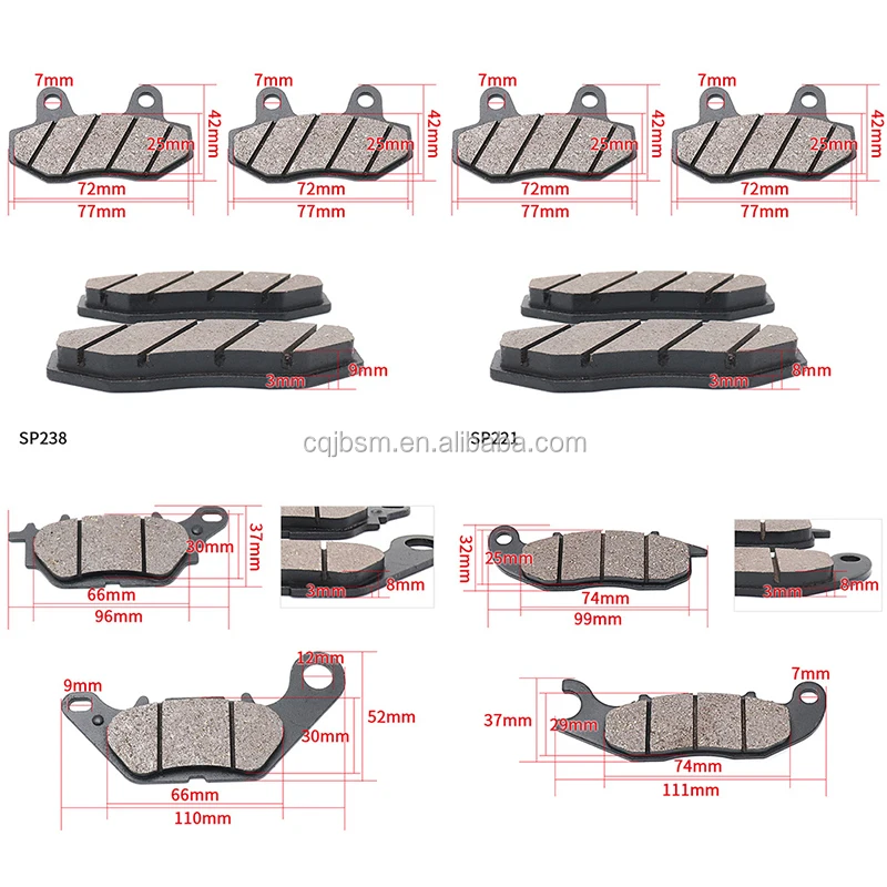 Cqjb High Quality Universal Front And Rear Disc Brake Shoes Motorcycle