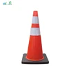Reflective 28 inch black base traffic safety cone