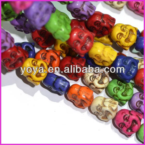 Carved turquoise buddha beads,laughing buddha head beads.jpg