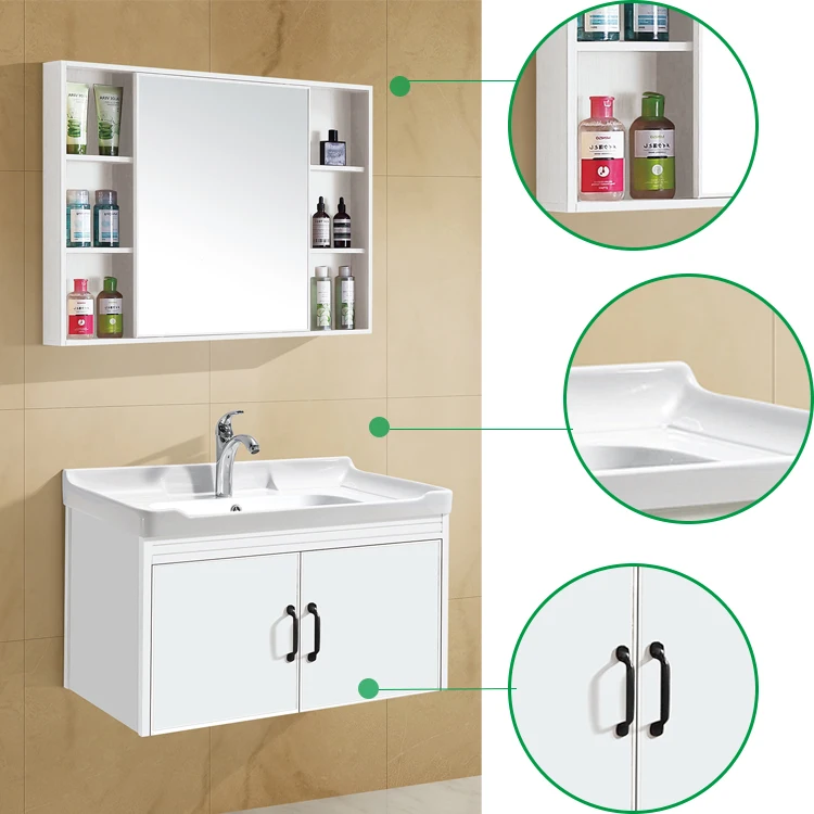 Moisture-proof  wall mount wash basin contemporary bathroom vanity cabinets