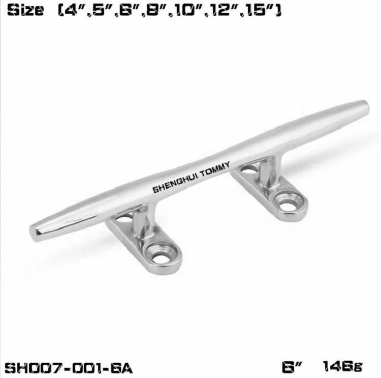 Marine Hardware Boat Fitting Dock Cleats Stainless Steel 316 Mirror Polish Low Silhouette Cleat