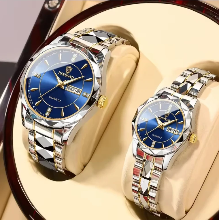 Binbond 5552 - Luxury Gold Men's Watch with Quartz Movement