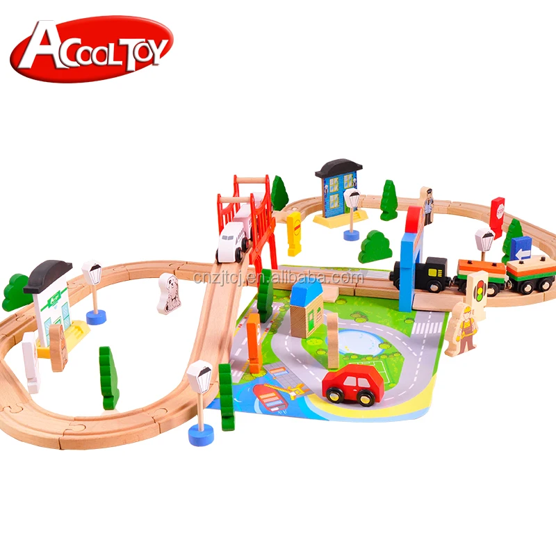 Wooden railway set