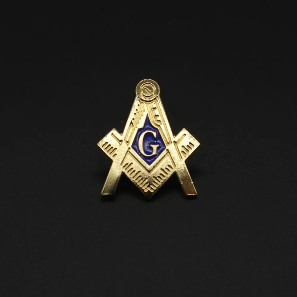 Masonic Square and Compass Car Emblem Silver /& Blue Tone
