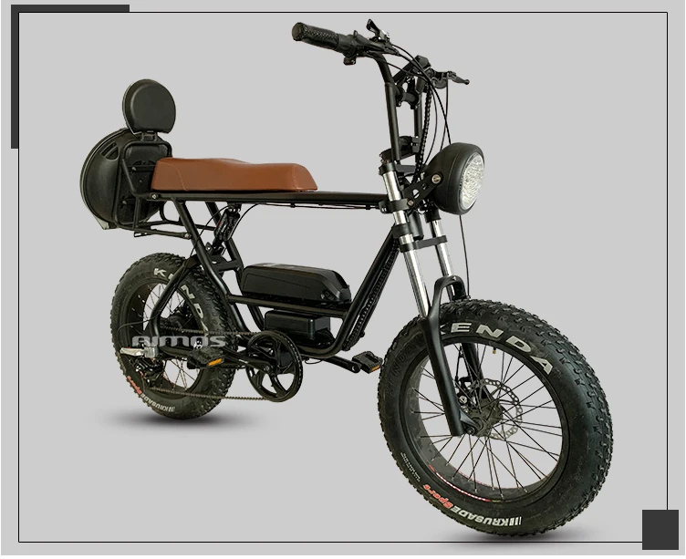 48v 500w Double seat electric bike with dual suspension fat tire electric bicycle