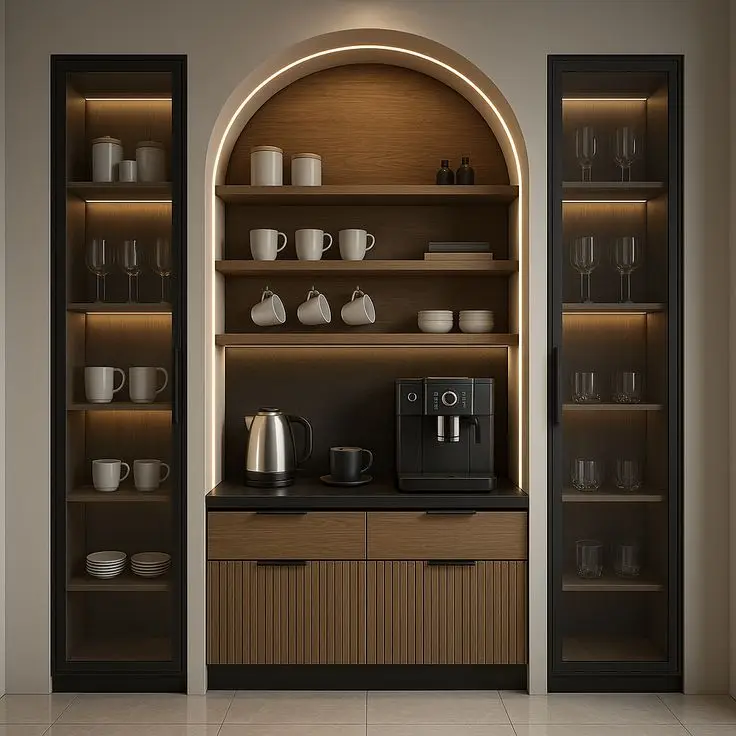 Modern Modular Kitchen Design with Sleek Solid Wood Cabinets MDF & Oak ...
