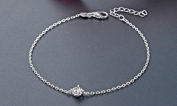 POLIVA Gold Plated 925 Sterling Silver Cubic Zirconia Solitaire Diamond Bracelet Jewelry Women Silver Bracelets