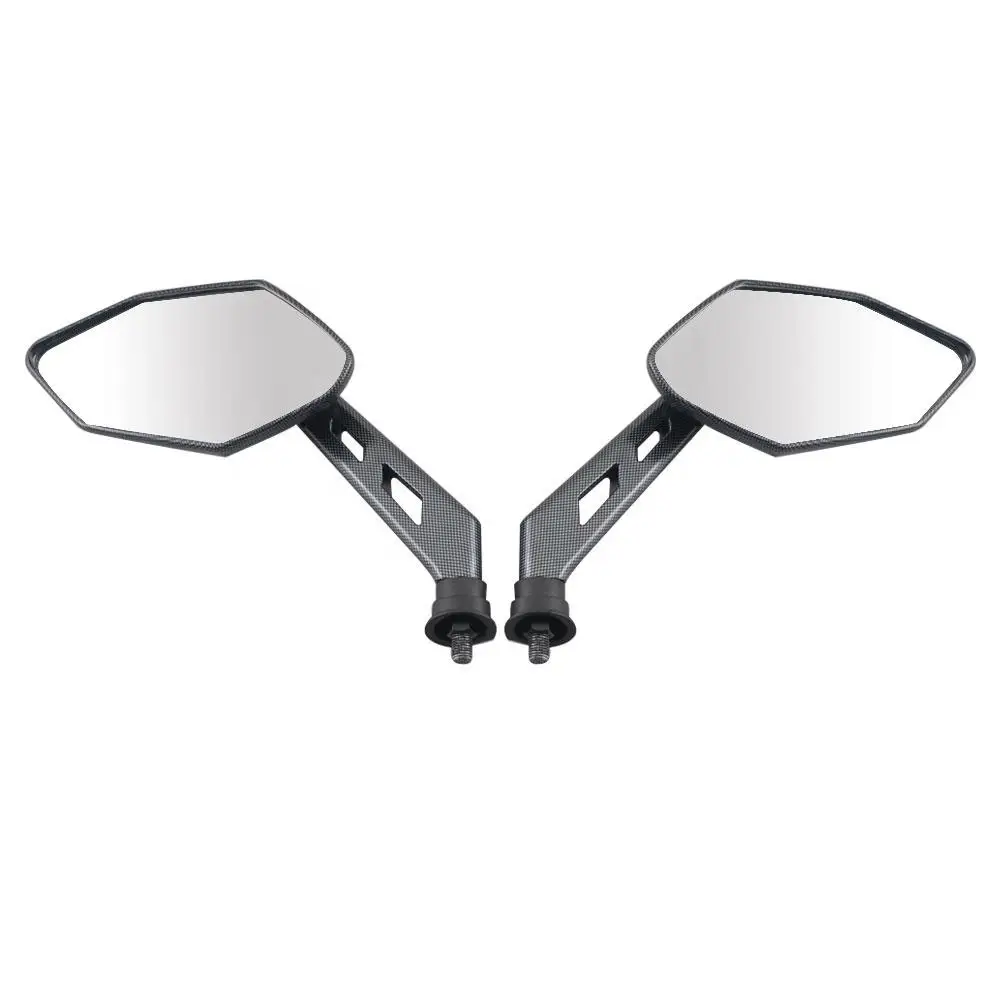 1Pair 10mm Universal Carbon Fiber Design Motorcycle Rearview Mirrors For Chopper