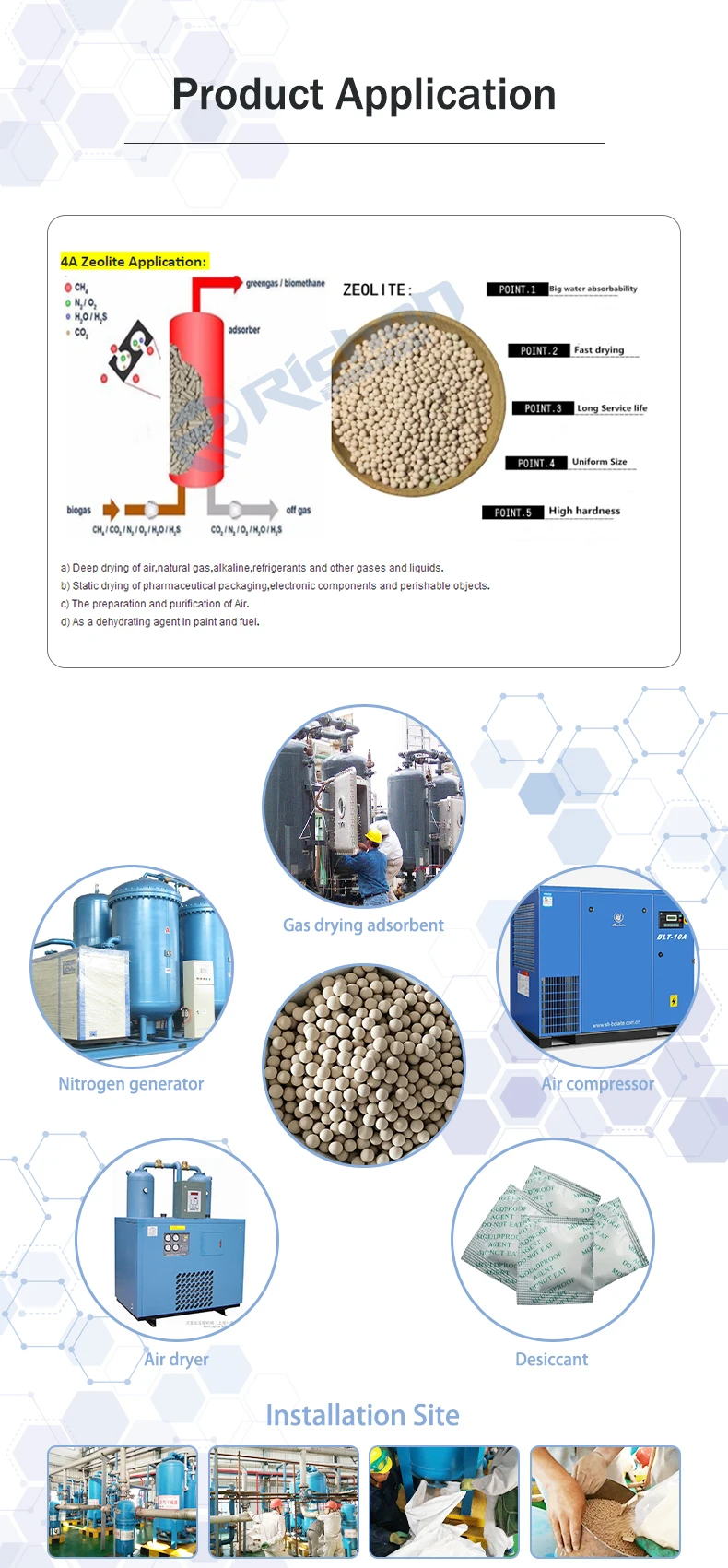 1.7-2.5mm 3-5mm 4a Zeolite Molecular Sieve For Nature Gas Drying - Buy ...