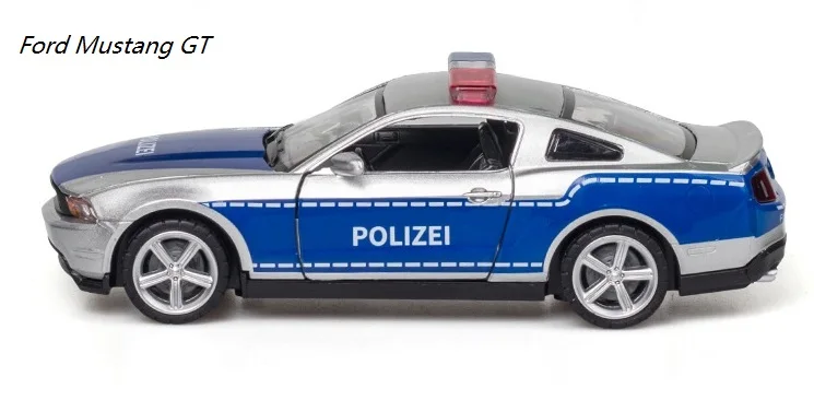 1/32 Ford Mustang GT German Police Car Diecast Model Toys Car for Kids 