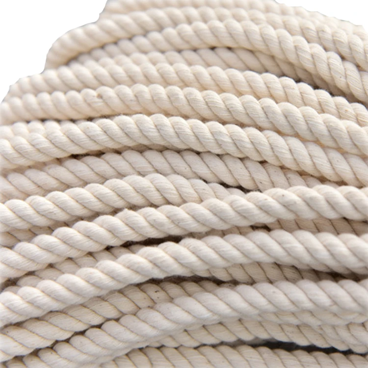 Natural Beige Color 3mm Soft Cotton Rope Knitting Yarn Macrame Cord For ...