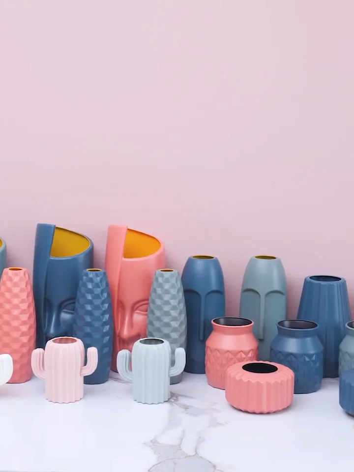 Unbreakable High Quality Flower Vase Simulation Glaze Plastic Vases For