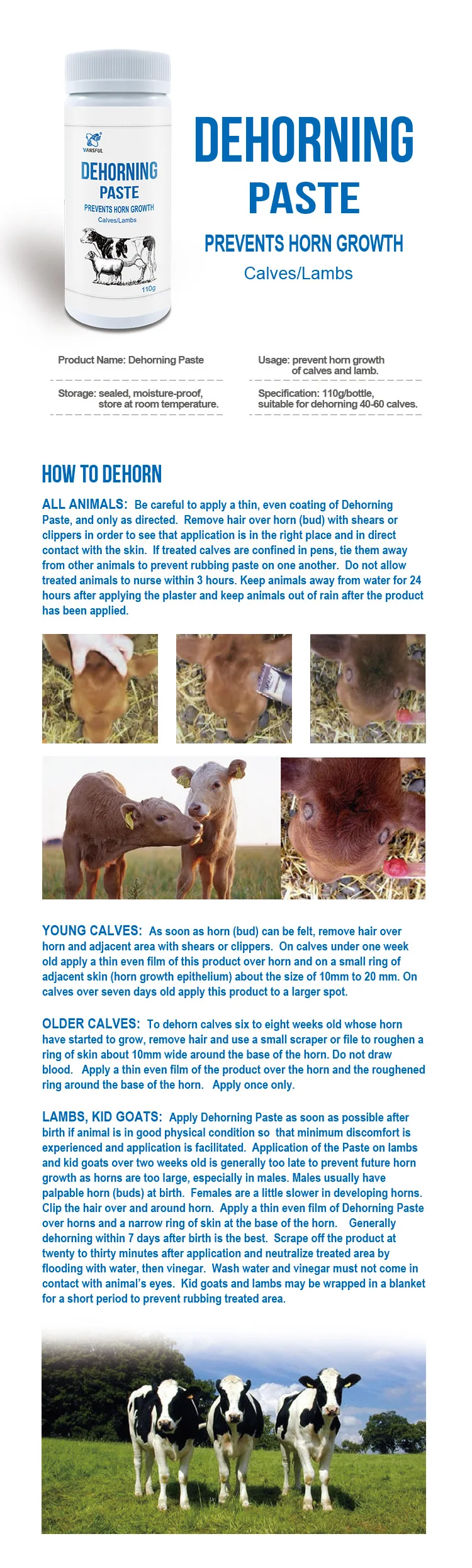 Dehorning Paste Cow And Sheep Horn Remover For Animal Use Safe