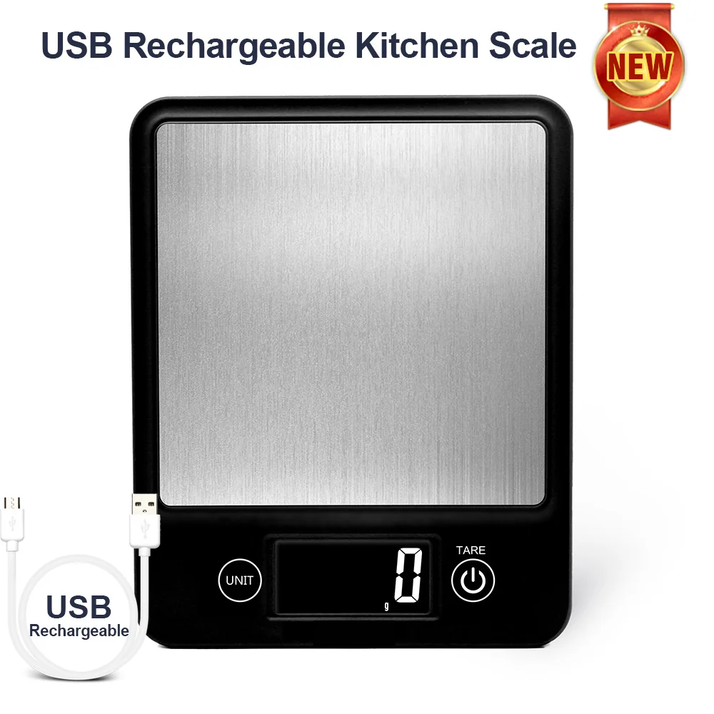 Guangzhou usb high precision digital hanging mini LCD display food weight stainless steel waterproof kitchen scale