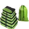 6 Pieces Set Waterproof Nylon Organizers Luggage Packing Cubes With Laundry Bag