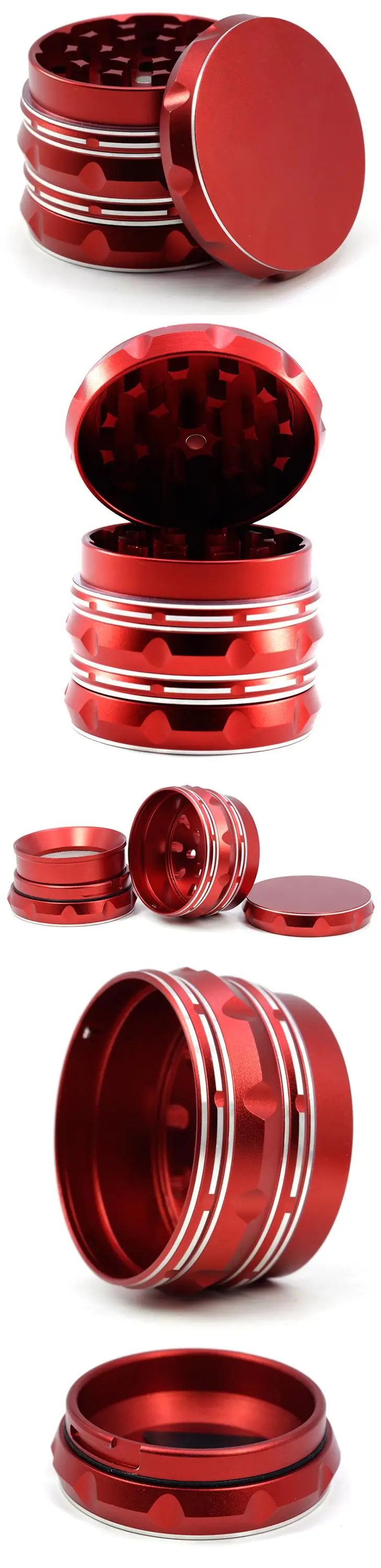 NEW STYLE FASTER LOCKED 4 PARTS INNER SCREEN DIAMETER 63MM ALUMINIUM ALLOY HERB GRINDER TOBACCO CRUSHER