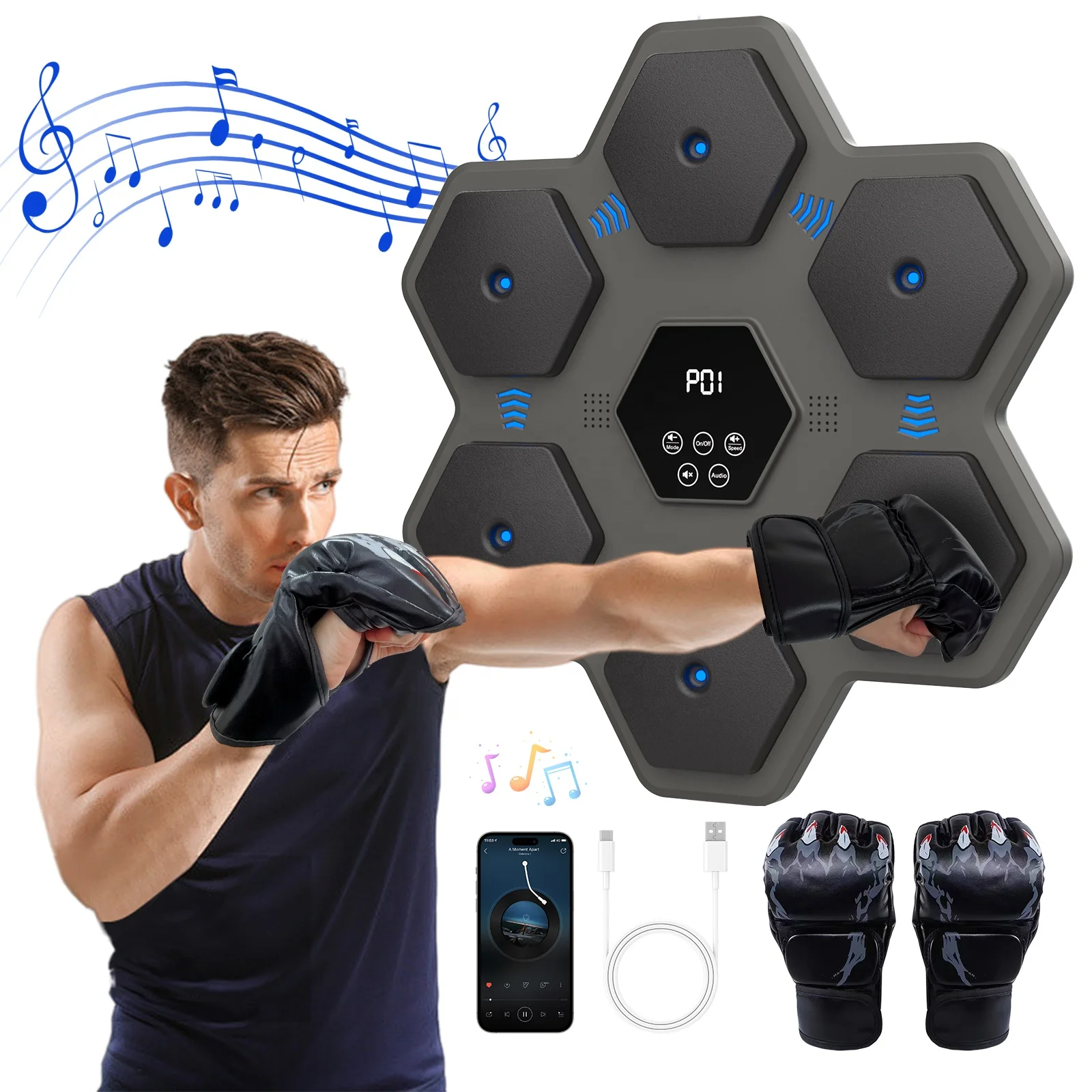boxer machine boxing trainer machine with lights