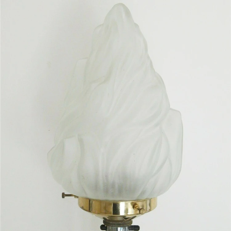 Glass Flame Shape Frosted Glass Lampshade Hanging School Light Cover