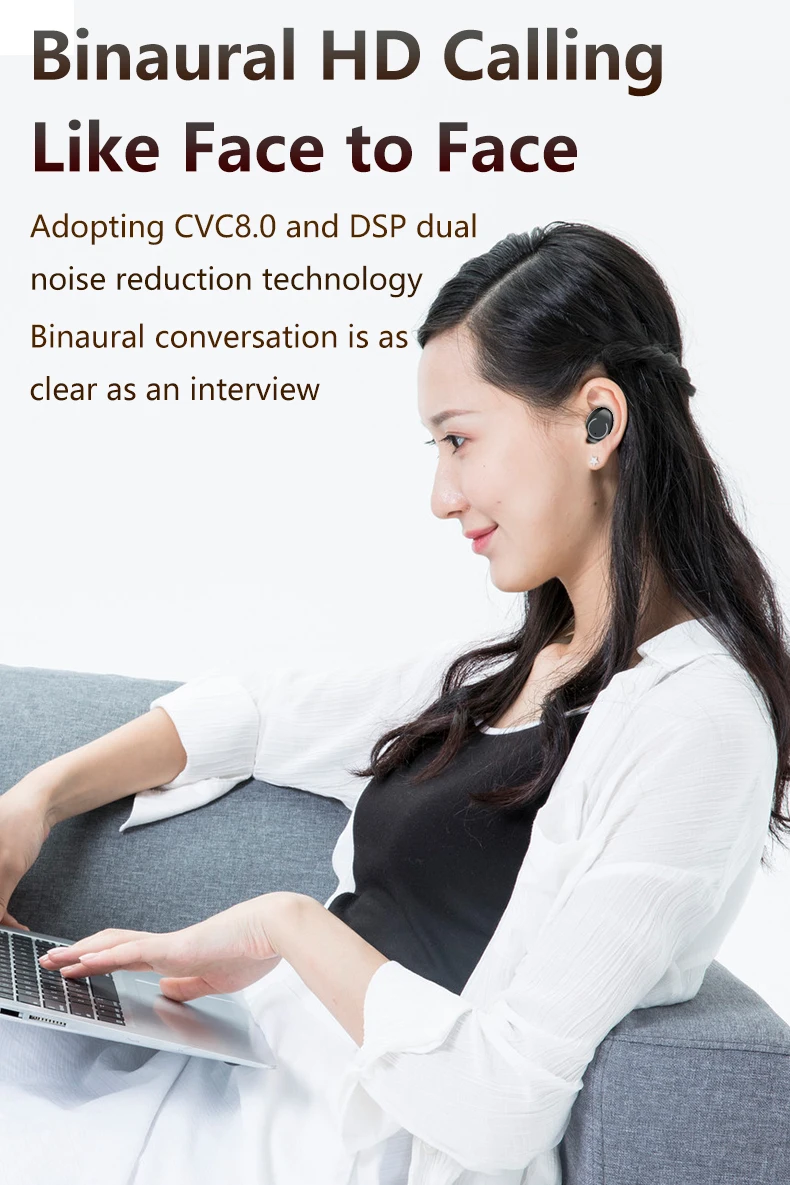 New F9-43 LED Power Display Wireless Headphone Earphone 2000mAh TWS 5.0 True Wireless Earbuds - ANKUX.COM