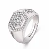 Korean platinum ring diamond Jazz boy ring zircon atmosphere luxury ring