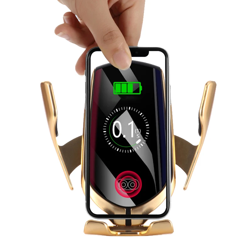 Support de t&eacute;l&eacute;phone De Voiture 10W Chargeur Sans Fil Qi Pour Iphone Pour Samsung 2020 Nouveau Produit Usine En Gros R1 Voiture chargeur - ANKUX Tech Co., Ltd