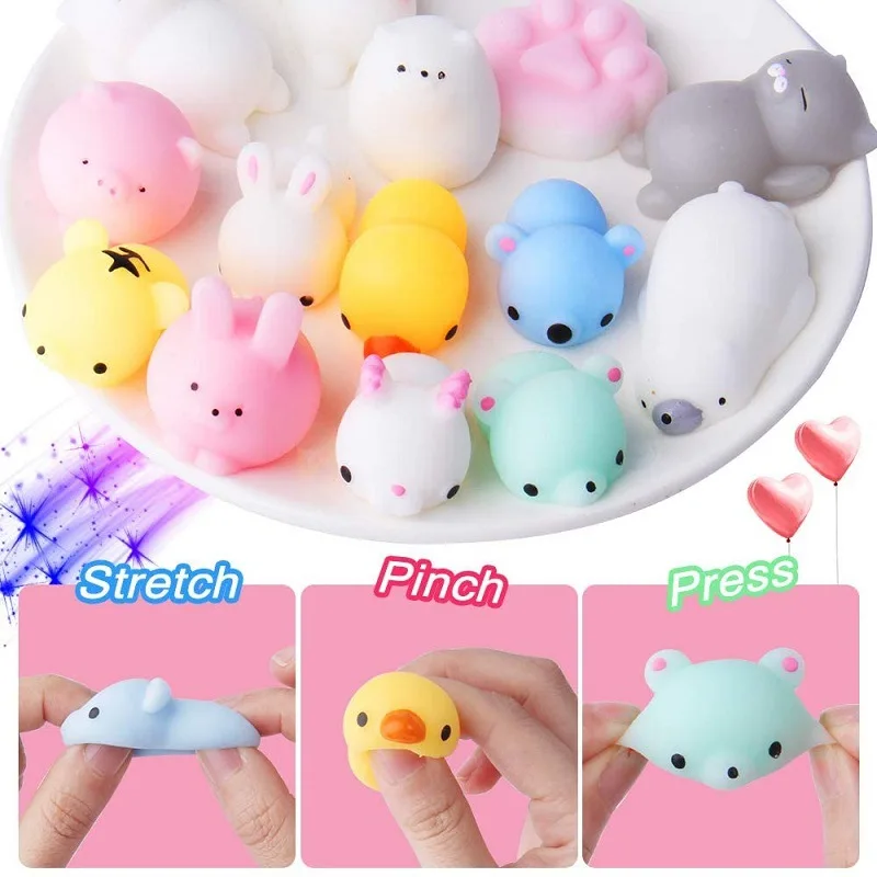 Kawaii Squishy Unicorn Cat Stress Relief Toys Random Pack Mochi Squishy ...