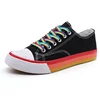 2019 Canvas Shoes Two Shoelaces Student Girls Sneakers Multicolor Rainbow Women Shoes