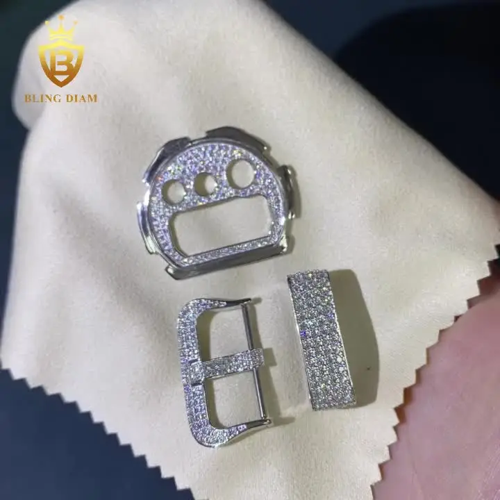 ?Diamond silver watch unisex by buckle? Frostin 925 Sterling Silver Moissanite Men main image 4