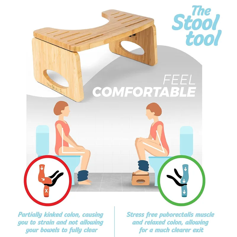 Tool Pooping Stool For Adults Bamboo Toilet Stool Promotes Pelvic Floor