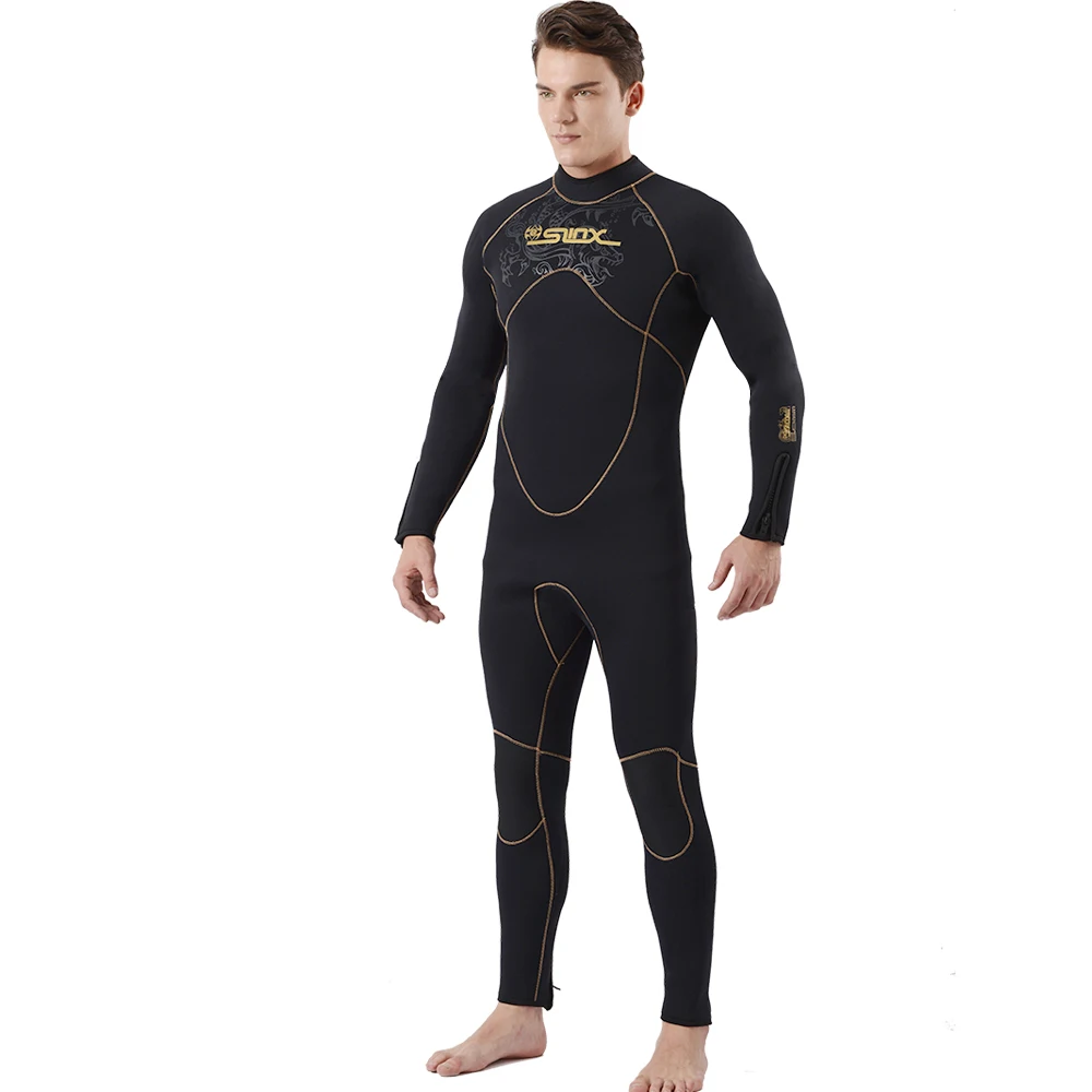 Black Scuba Diving 5mm Wetsuit Rubber Wetsuit Mens Neoprene ...