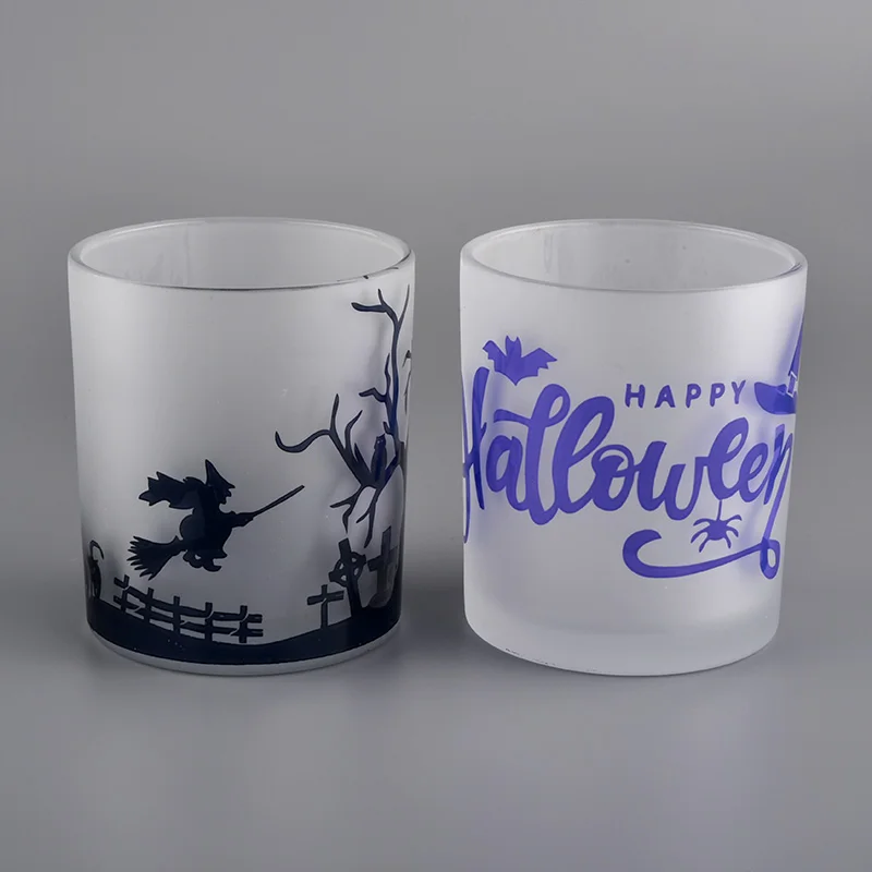 Frosted Glass Candle Jar With Printing