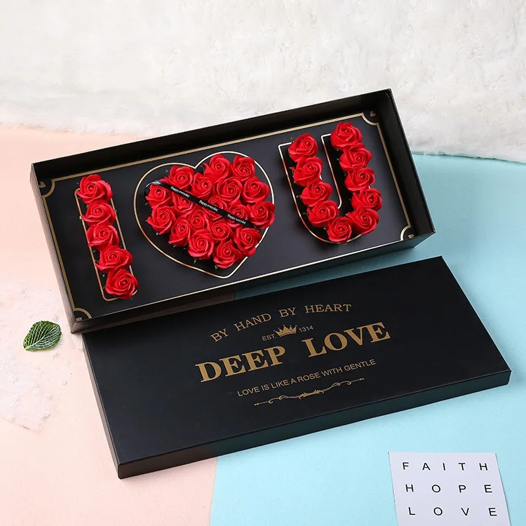 Wholesale Romantic Valentine's Day Rose Flower Box I Love You Gift Box