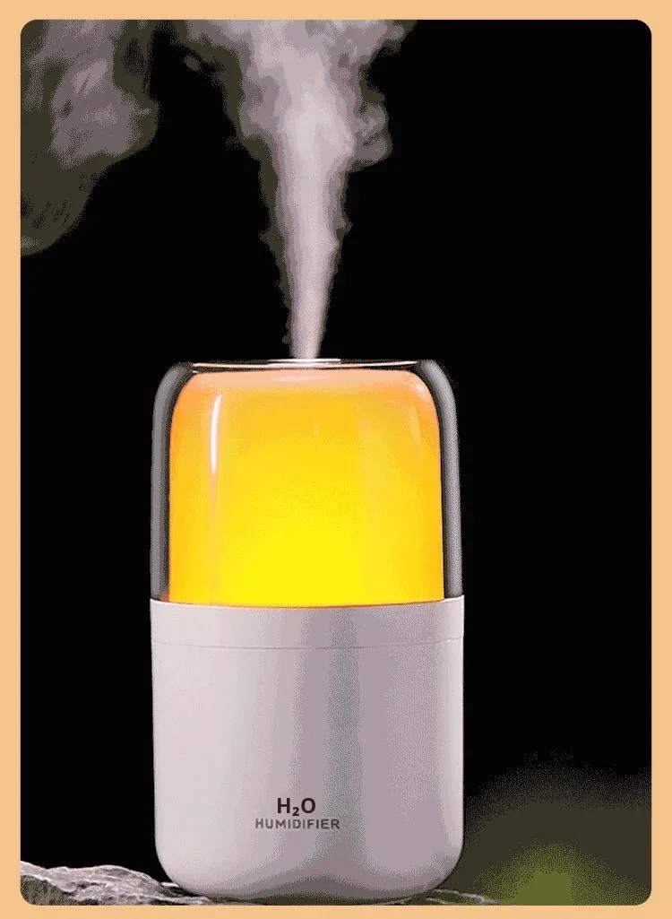 New Smart Simulation Flame Aroma Diffuser USB Mini Ultrasonic Plastic Home Desktop Fragrance Machine Flame Humidifier Ambient