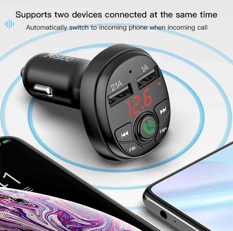 Yesido Mp3 Music Audio Player Handsfree 12V 24V Fm Transmitter Usb Disk Car Charger