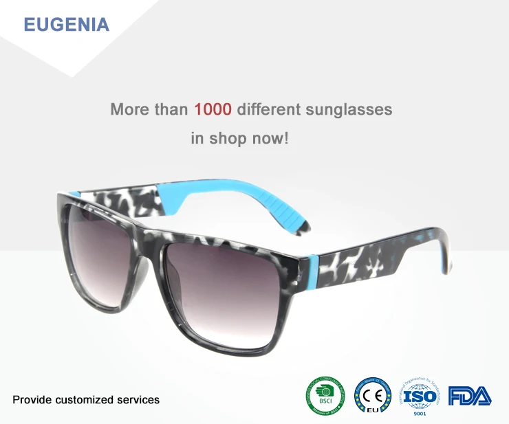EUGENIA grey demi frame blue silicon protection temple china supplier fashion sunglasses