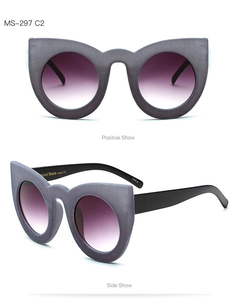 Señoras de terciopelo retro gafas de sol de color de lasmujer Señoras de terciopelo retro gafas de sol de color de lasmujer