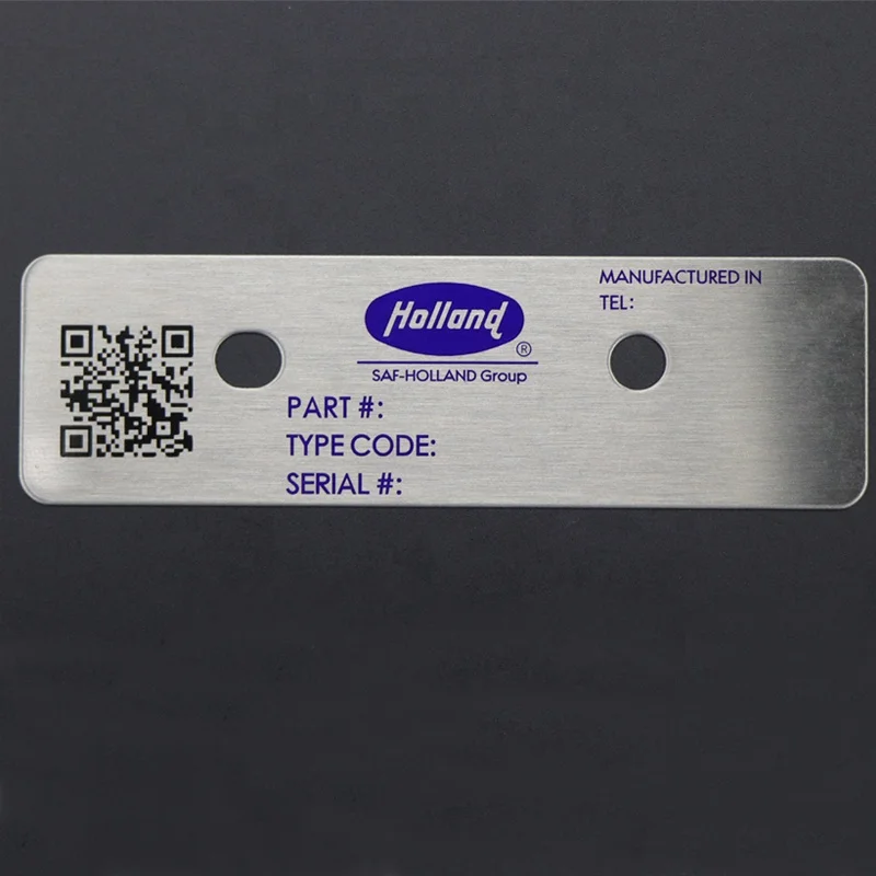 Custom Qr Code Laser Engraved Labels Resistant Brushed Stainless Steel ...