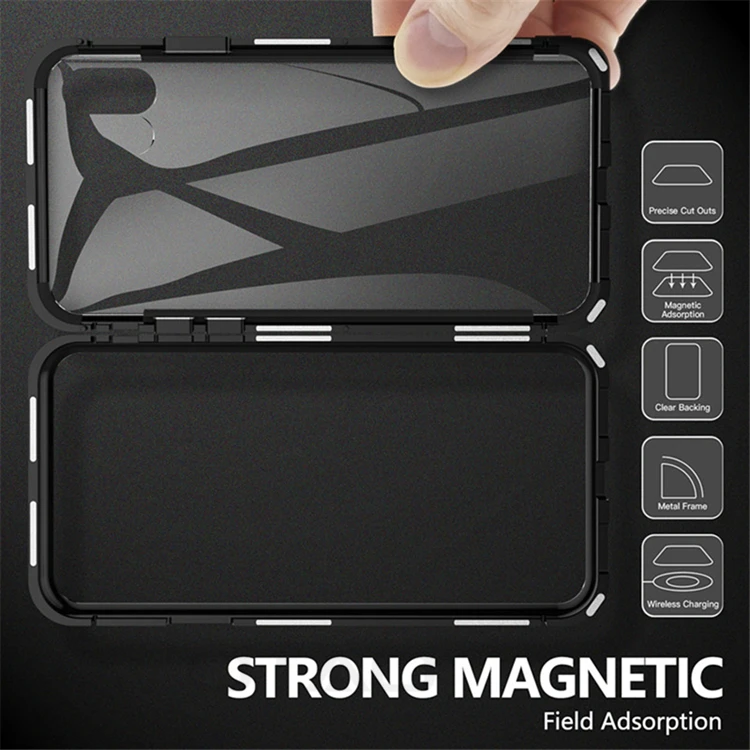 OTAO Metal Magnetic Adsorption Mobile Cover For iPhone 11 Pro XS MAX XR X 8 7 Plus Fundas Para Tempered Glass Magnet Ponsel Case