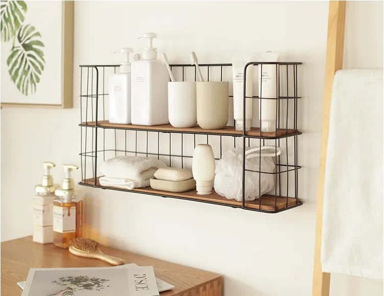 Gold Simple Wrought Iron Ledge Metal Rack Wrought Iron Rack